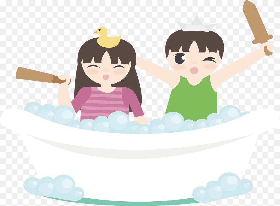 Transparent Bubble Bath Cartoon, Bathing, Bathtub, Person, Tub Png