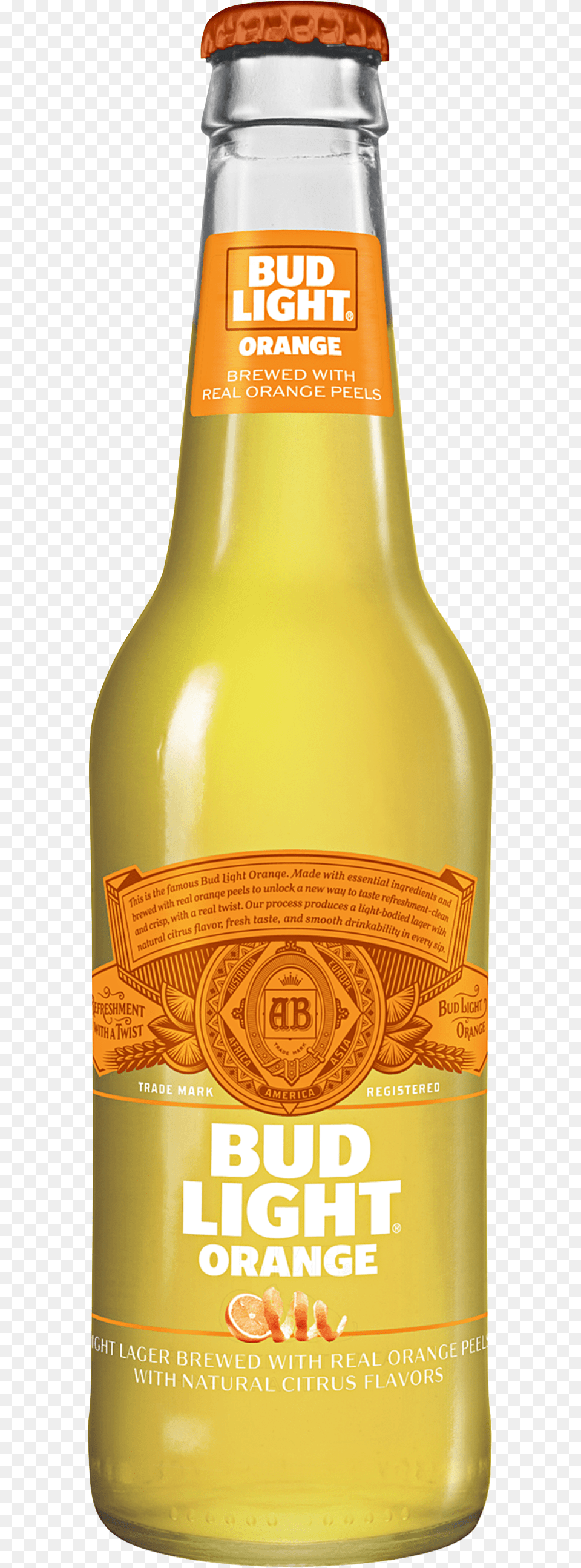 Transparent Bud Light Bottle Orange Beer Bud Light, Alcohol, Beverage, Beer Bottle, Liquor Png Image