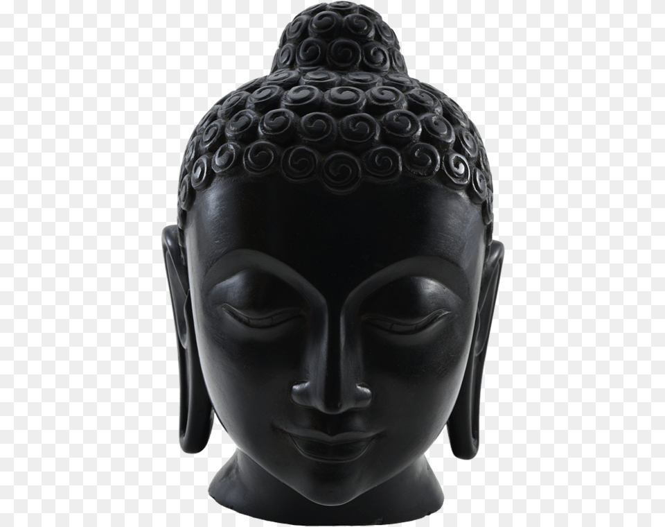 Transparent Buddha Black Stone Buddha Head Statue, Art, Prayer, Person, Face Png Image