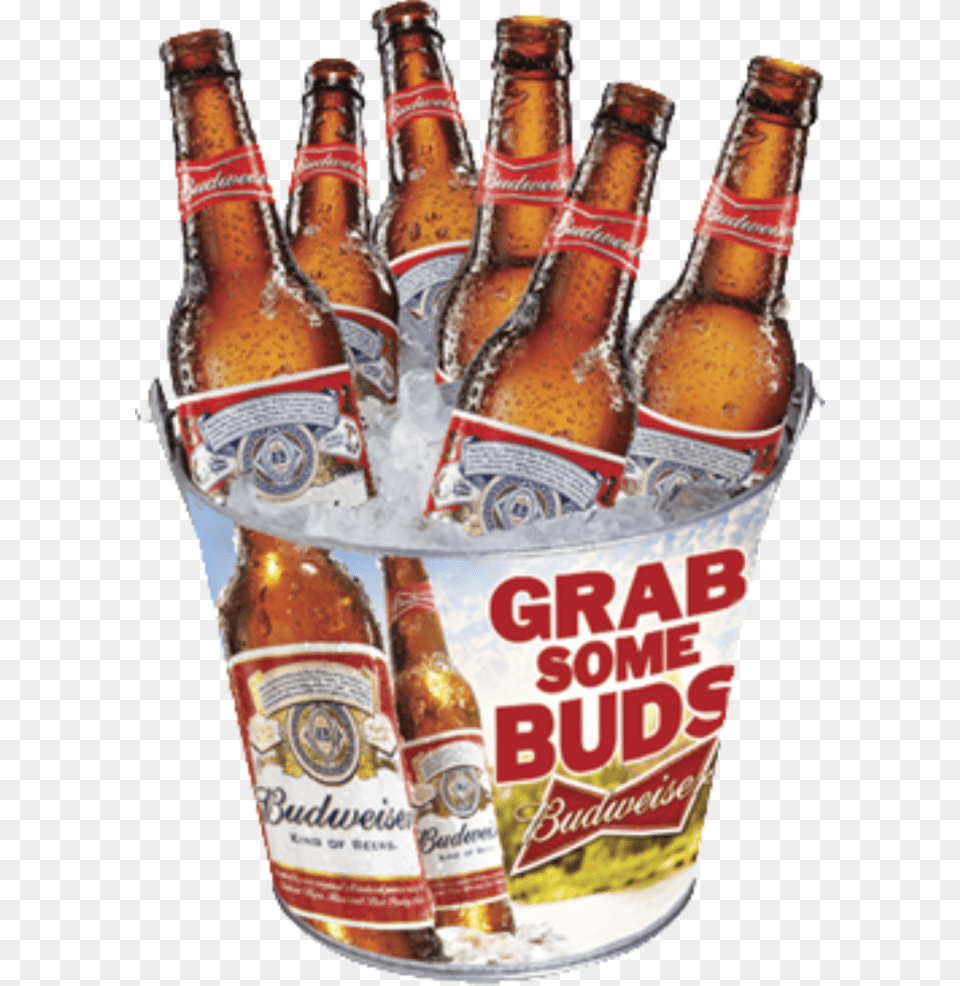 Transparent Budweiser Beer Bottle Transparent Background Budweiser Bucket Clipart, Alcohol, Beer Bottle, Beverage, Lager Free Png Download