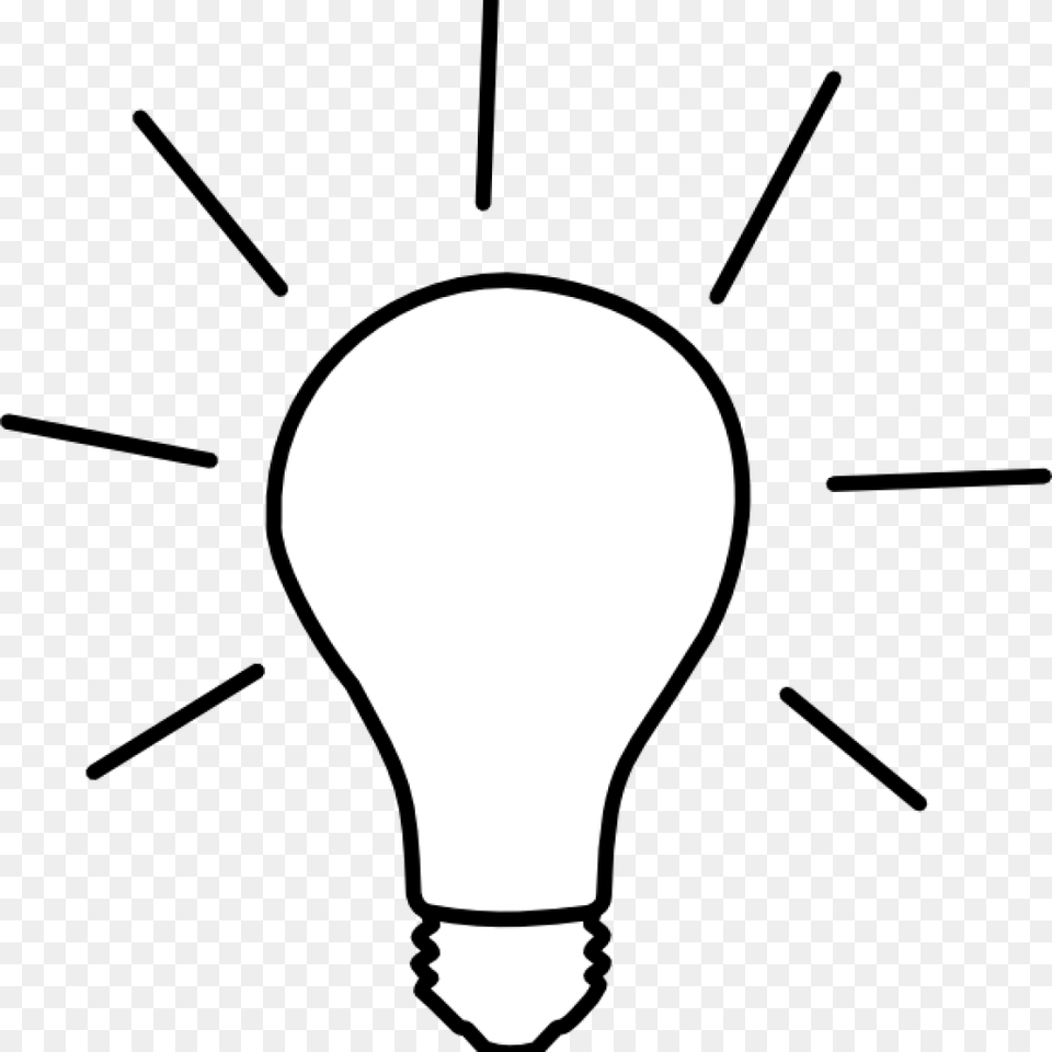 Transparent Bulb Clipart Light Bulb Cartoon Black And White, Lightbulb, Person Png