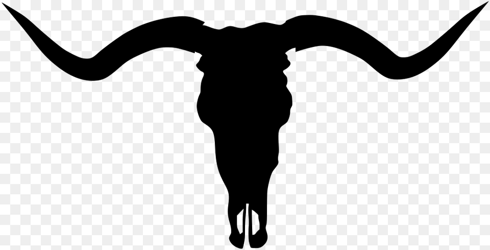 Transparent Bull Horns Bull With Horns Clip Art, Gray Free Png Download