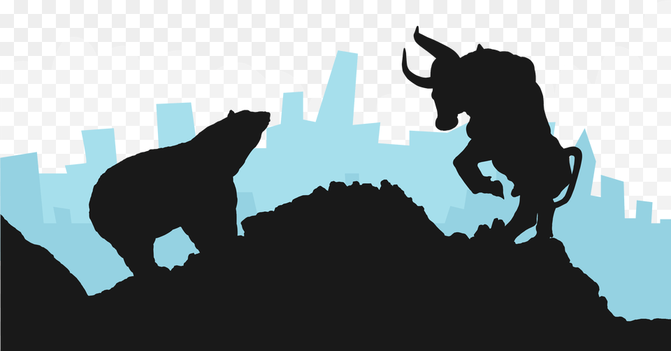 Transparent Bull Silhouette Bear To Bull Market, Animal, Mammal, Wildlife Free Png