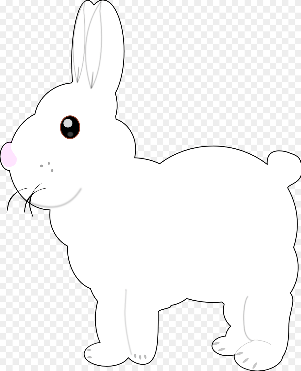 Bunny Clipart Black And White Domestic Rabbit, Animal, Mammal Free Transparent Png