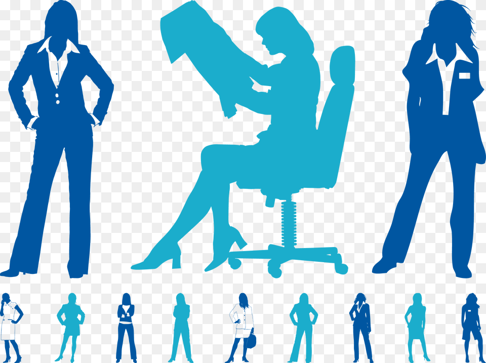 Transparent Business People Silhouette Male And Female Work, Adult, Clothing, Pants, Person Free Png