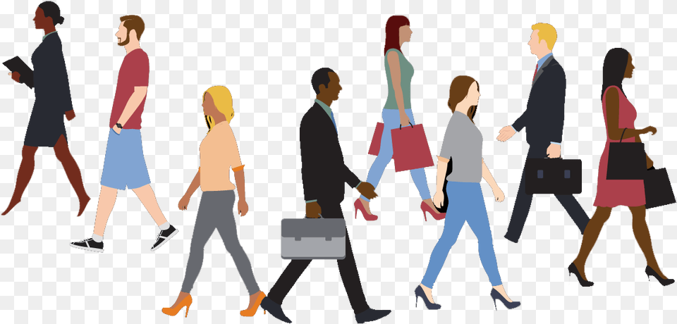 Transparent Business People Walking Crew, Person, Woman, Female, Bag Free Png Download