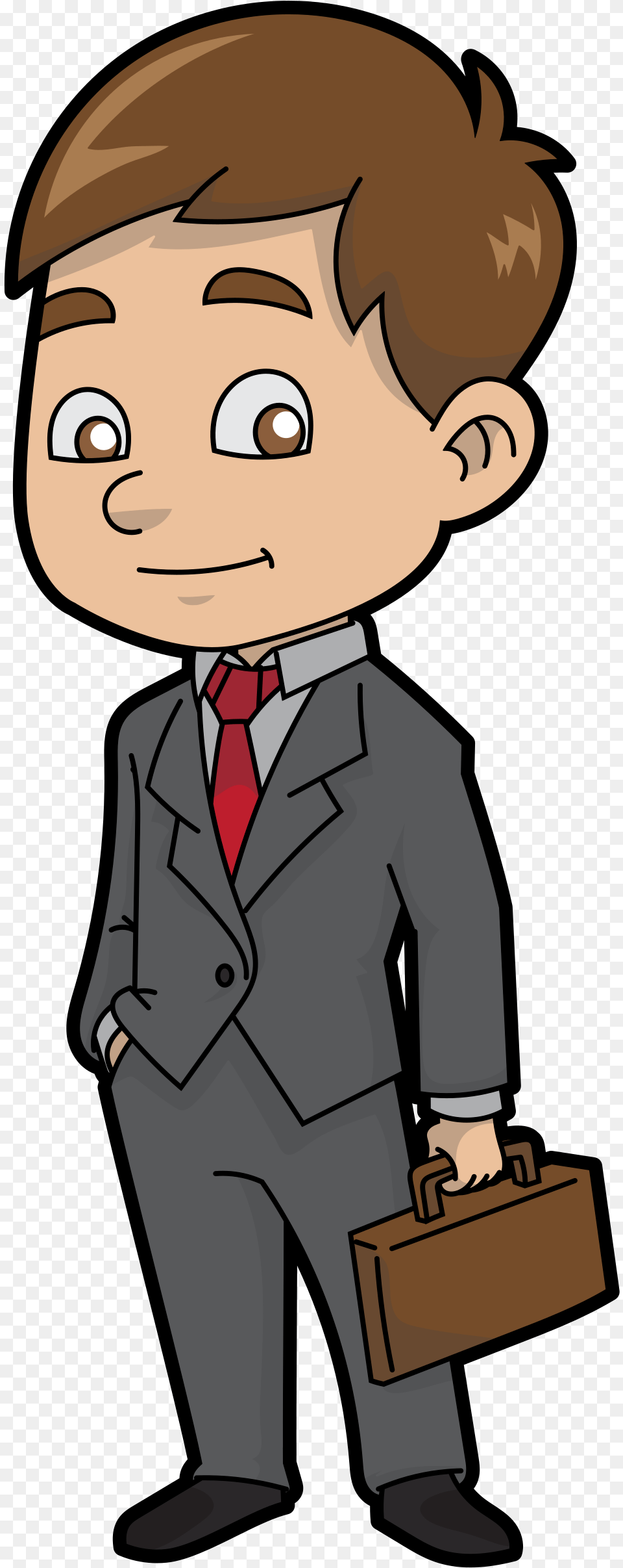 Transparent Businessman Cartoon Business Man, Bag, Formal Wear, Person, Suit Free Png Download
