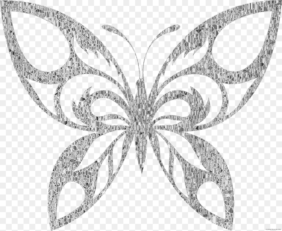 Transparent Butterfly Clipart Silver Glitter Butterfly Clip Art, Accessories, Stencil, Jewelry, Plant Png Image