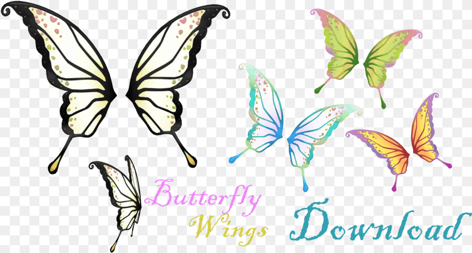 Transparent Butterfly Wings Anime Butterfly Wings, Leaf, Plant, Animal, Insect Free Png