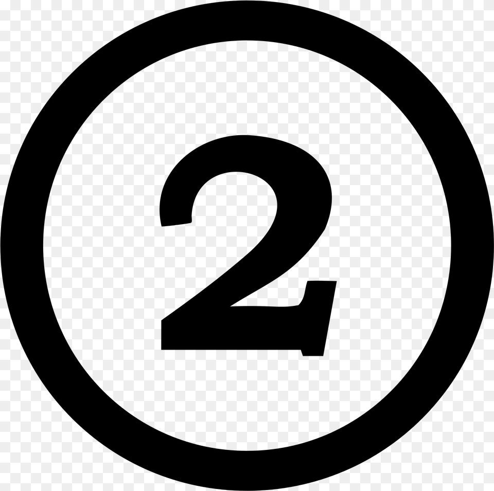 Transparent Button 2 Number In Circle, Gray Png Image