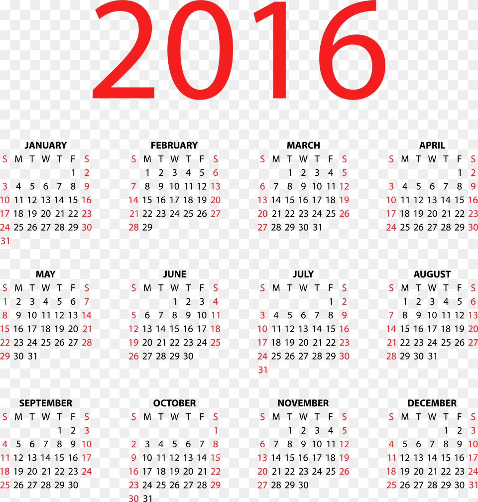 Transparent Calendar For 2016 Clipart Calendar 2019, Text, Number, Symbol, Scoreboard Png Image