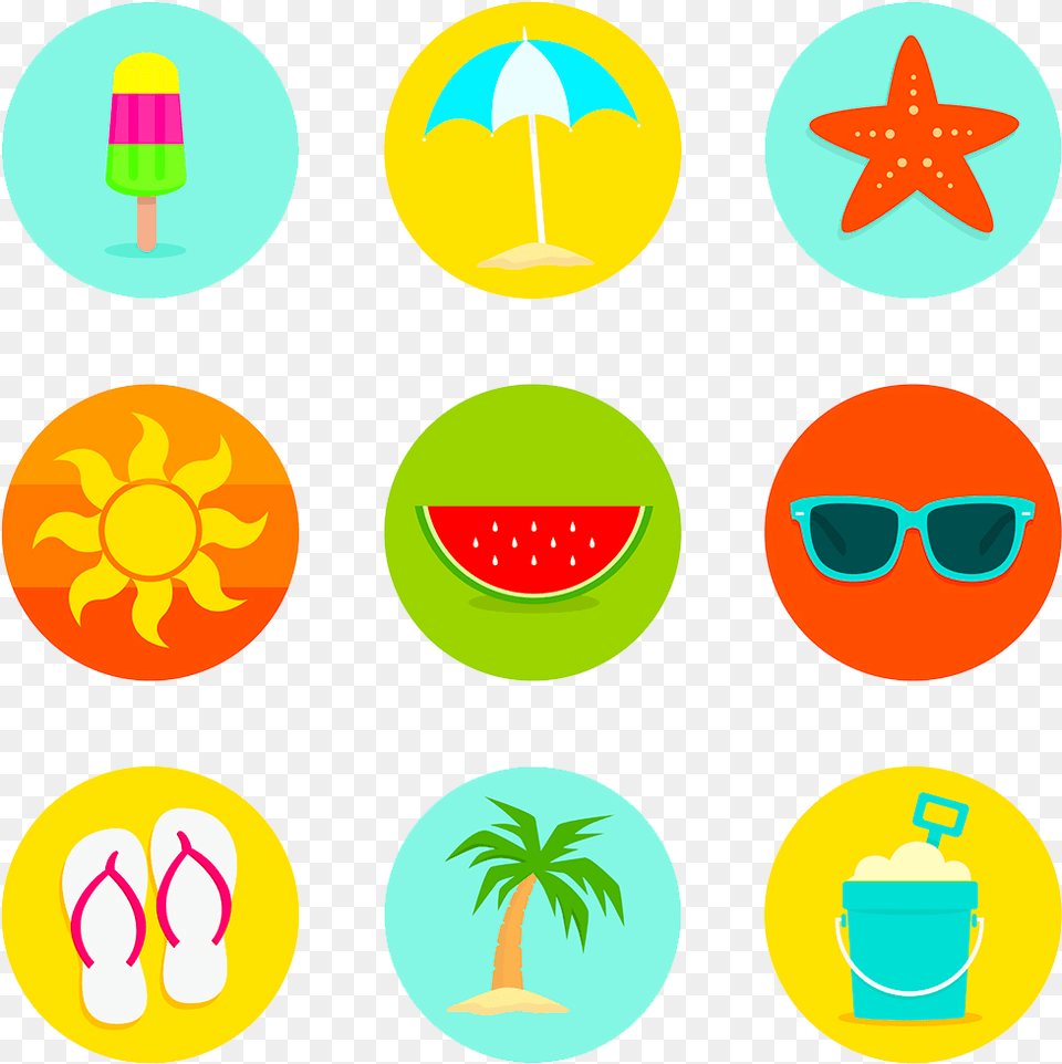 Calendar Icons Summer Icon Flat Accessories, Sunglasses, Food, Fruit Free Transparent Png