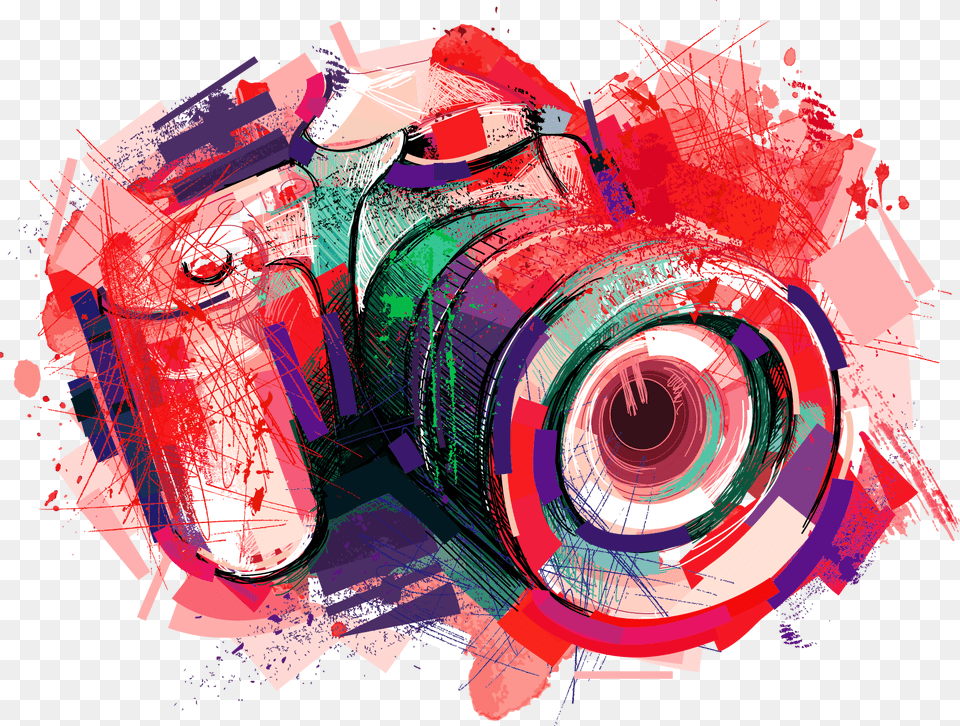 Transparent Camera Illustration Photography Camera Vector, Art, Graphics, Collage, Modern Art Free Png