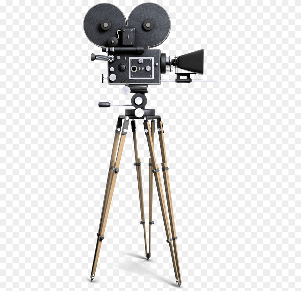 Transparent Camera On Tripod Old School Movie Camera, Person, Electronics Png