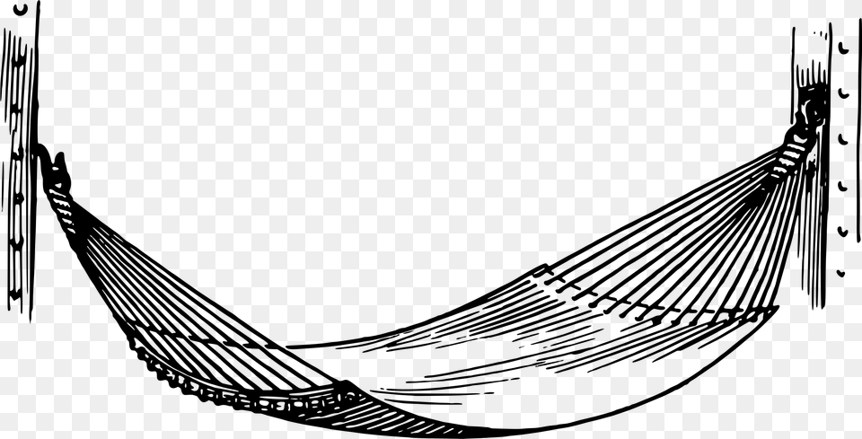 Transparent Camping Clip Art Hammock Black And White, Gray Png Image