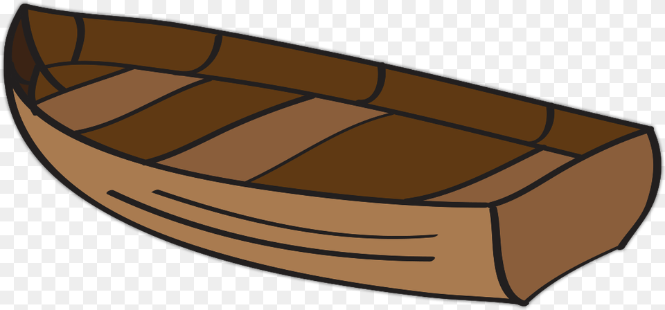 Transparent Canoe Clipart Transparent Background Wooden Boat Clipart, Dinghy, Transportation, Vehicle, Watercraft Free Png