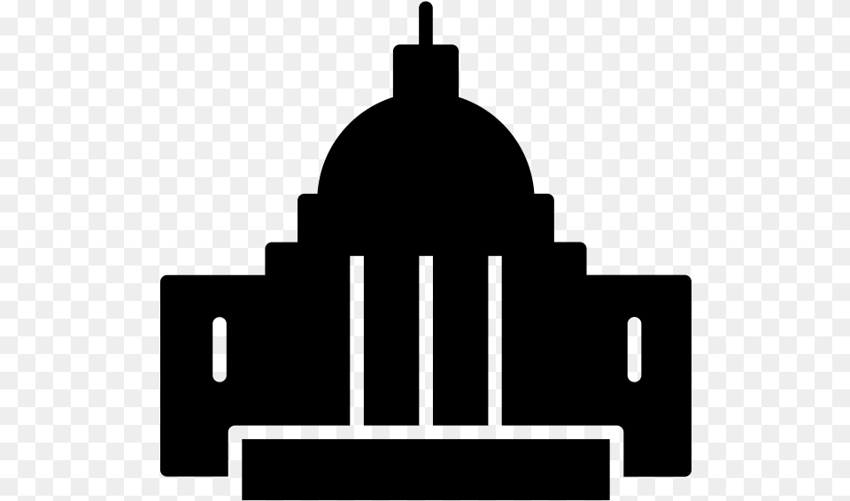 Transparent Capital Building Clipart, Gray Png