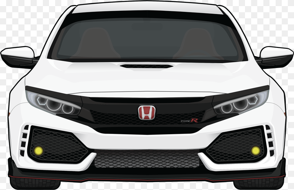 Transparent Car Illustration Civic Type R Vector, Bumper, Transportation, Vehicle, Coupe Png