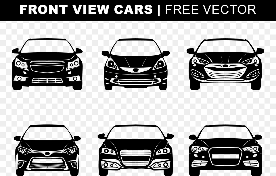 Transparent Car Light Car Silhouette Vector Front, Transportation, Vehicle, License Plate, Stencil Free Png Download