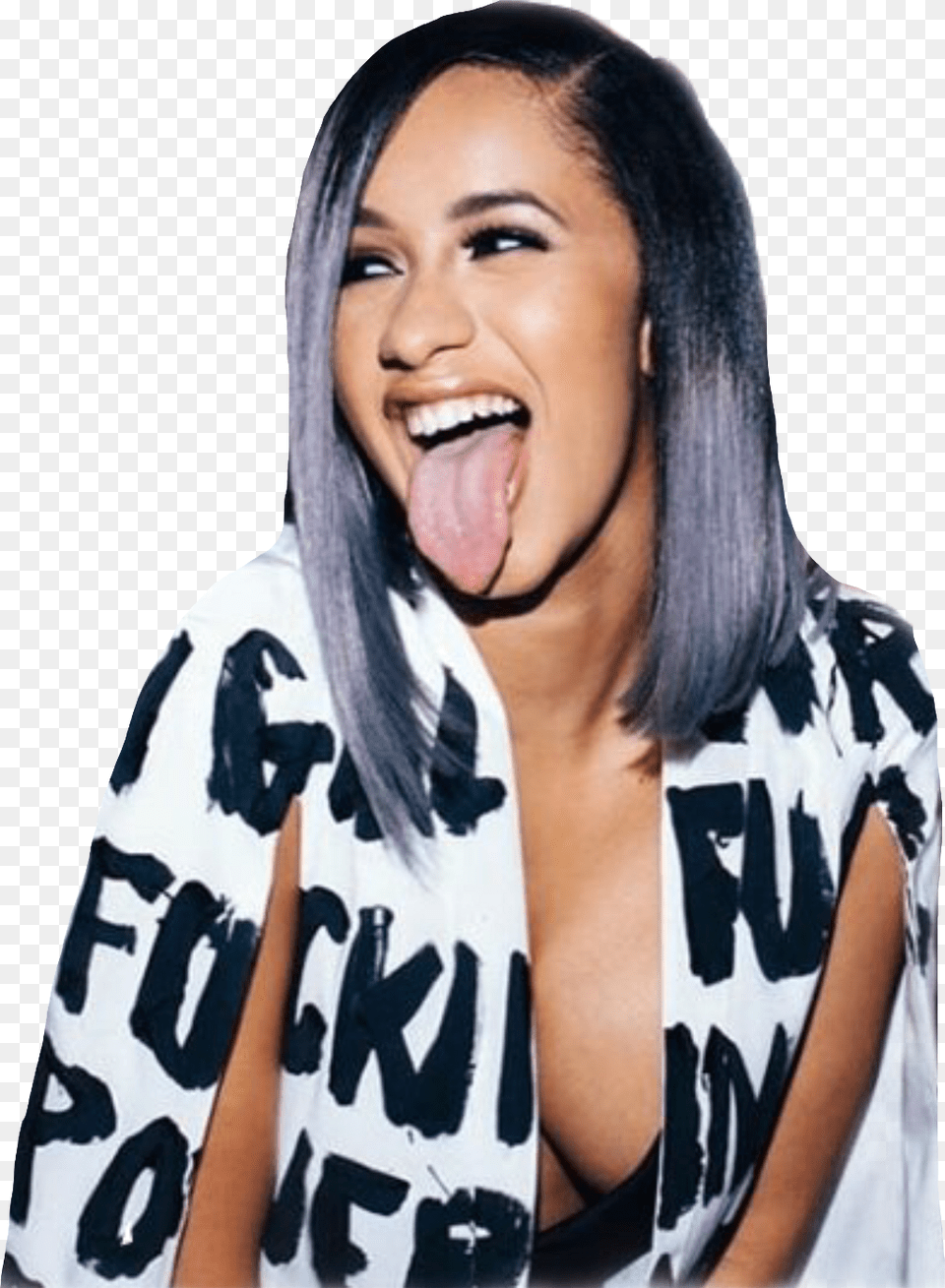 Transparent Cardi B Cardi B Tongue Sticking Out, Person, Face, Head, Adult Free Png