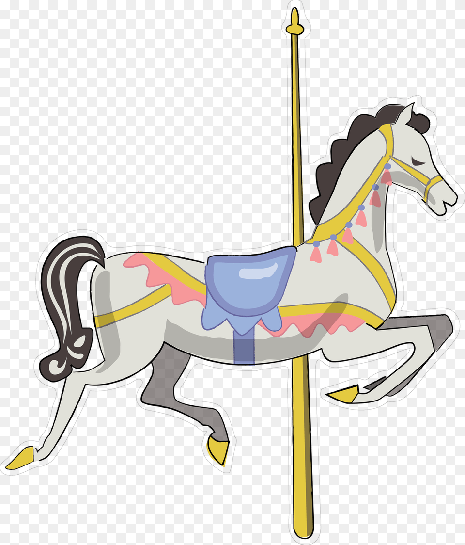Transparent Carousel Clipart Horse For Carousel Print, Play, Amusement Park, Animal, Mammal Png