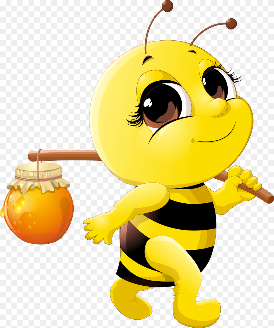 Transparent Cartoon Bee Cartoon Honey Bee Drawing, Animal, Insect, Invertebrate, Wasp Png Image