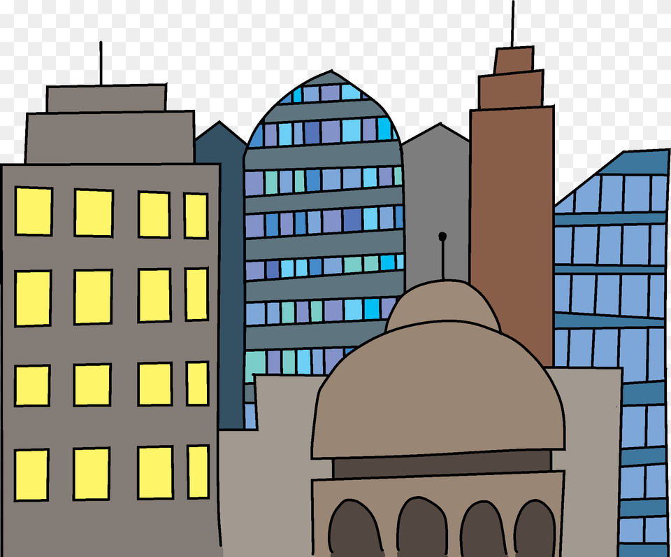 Transparent Cartoon Buildings, Architecture, Office Building, Neighborhood, Metropolis Png