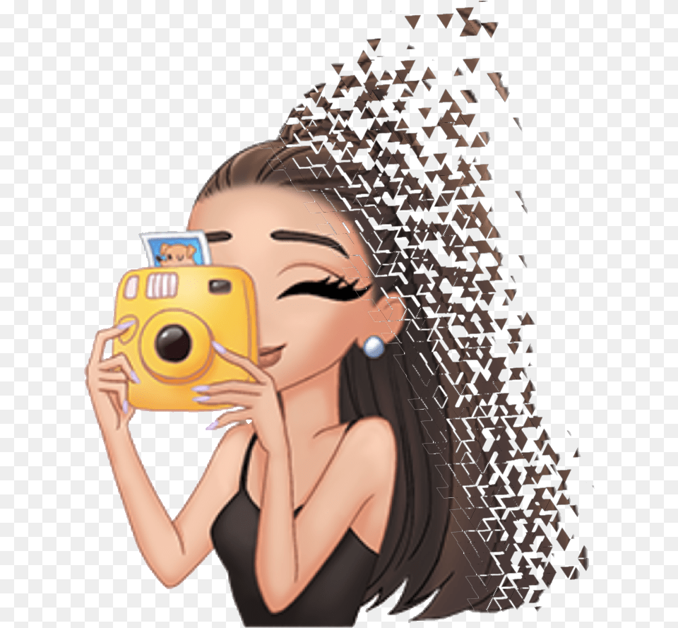 Transparent Cartoon Camera Ariana Grande Emoji, Adult, Photography, Person, Woman Png Image