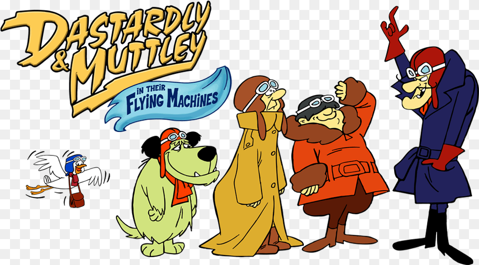 Transparent Cartoon Dick Dastardly And Muttley In Their Flying Machines Characters, Comics, Publication, Book, Person Png