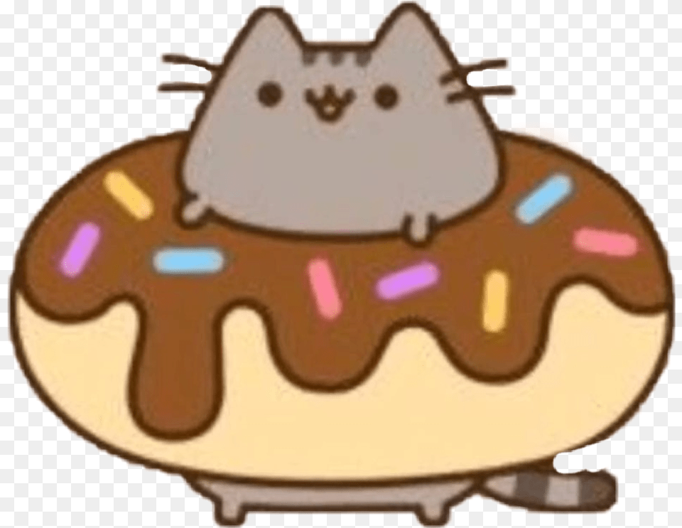Cartoon Donut Donut Pusheen The Cat, Food, Sweets, Birthday Cake, Cake Free Transparent Png