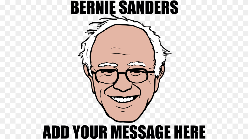 Transparent Cartoon Face Bernie Sanders Cartoon Face, Accessories, Portrait, Photography, Person Free Png Download