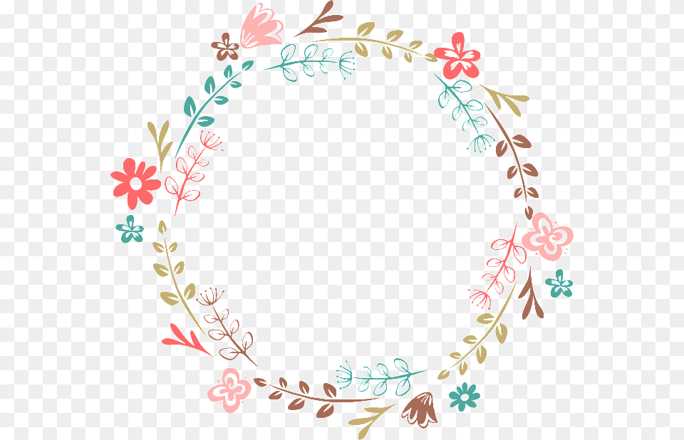 Transparent Cartoon Flowers Flower Wreath Clipart Transparent, Art, Floral Design, Graphics, Pattern Png Image