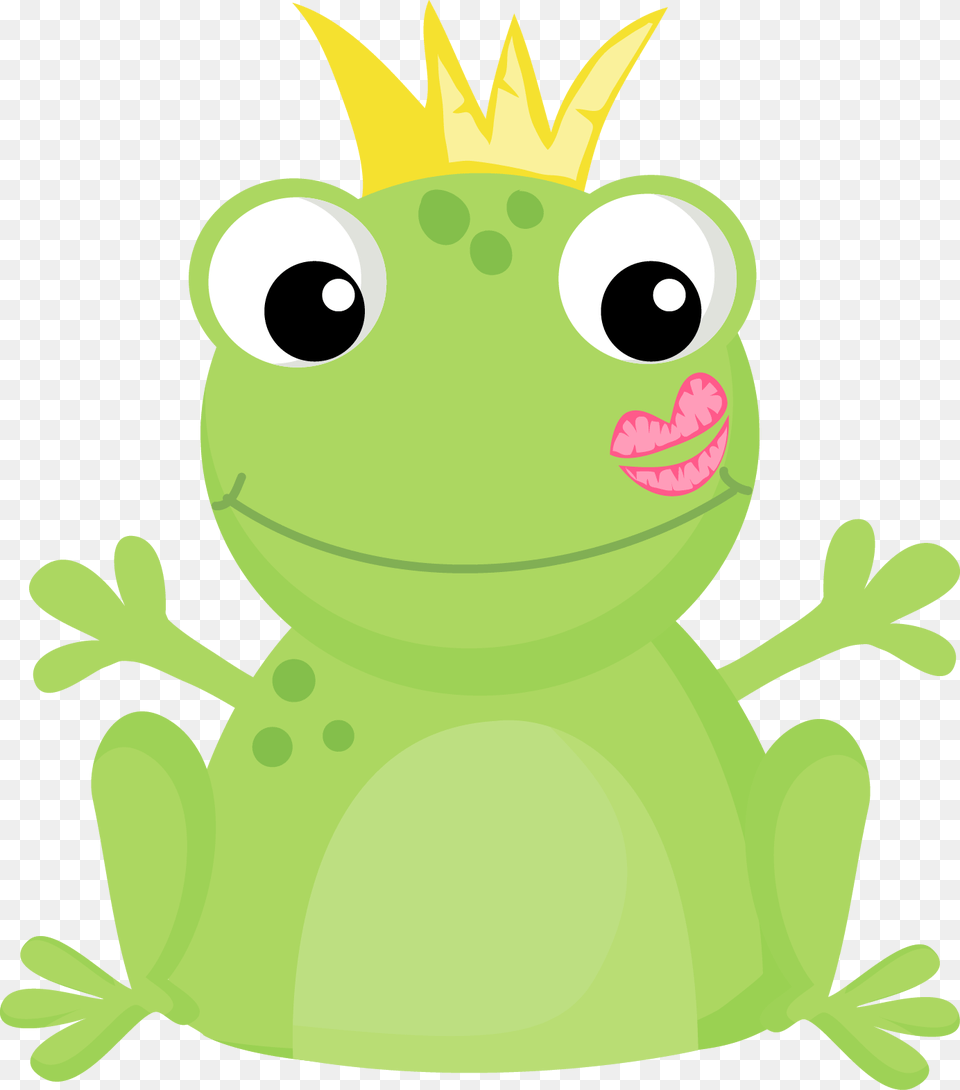 Transparent Cartoon Frog Cute Frog Prince Clipart, Amphibian, Animal, Green, Wildlife Png Image