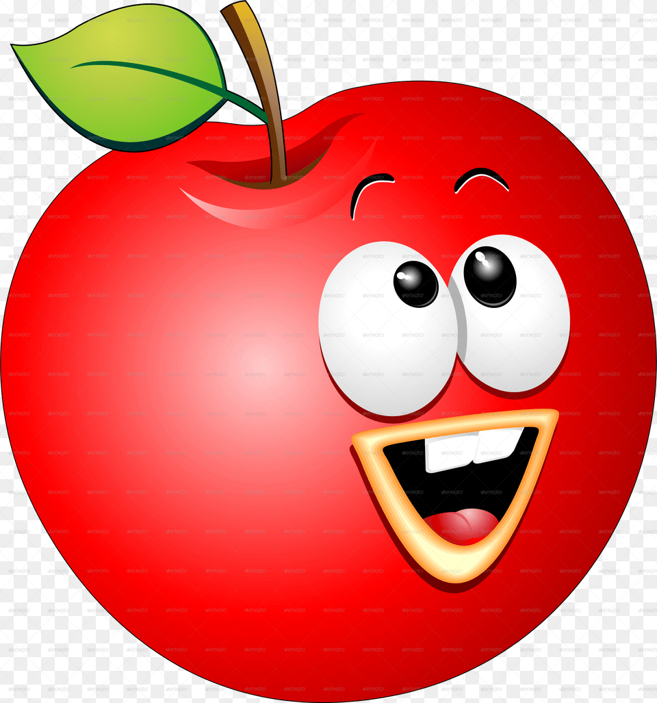 Transparent Cartoon Image Of Apple Cartoon, Food, Fruit, Plant, Produce Free Png