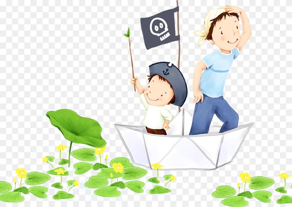 Transparent Cartoon Paper Father Day Creative In Hd, Person, People, Flower, Plant Png