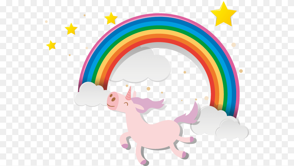 Cartoon Rainbow Unicorn Rainbow, Baby, Person, Outdoors Free Transparent Png