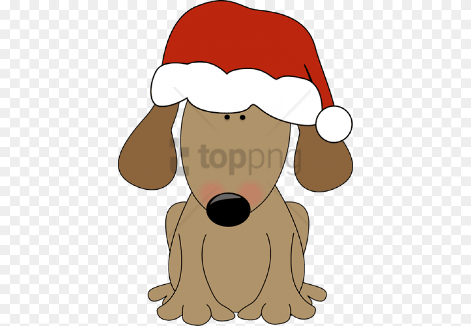 Transparent Cartoon Santa Christmas Dog Clipart, Animal, Canine, Hound, Mammal Png Image