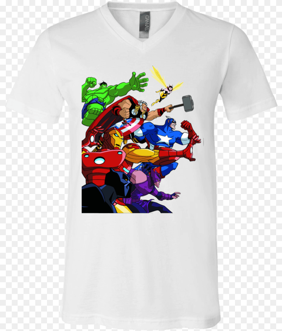 Transparent Cartoon Shirt Avengers Earth39s Mightiest Heroes, Clothing, T-shirt, Baby, Person Free Png Download