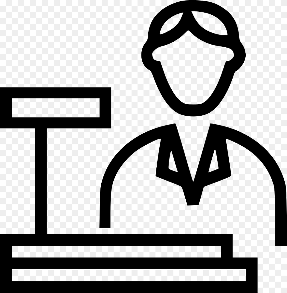 Transparent Cashier Cashier Icon Stencil, People, Person, Device Free Png