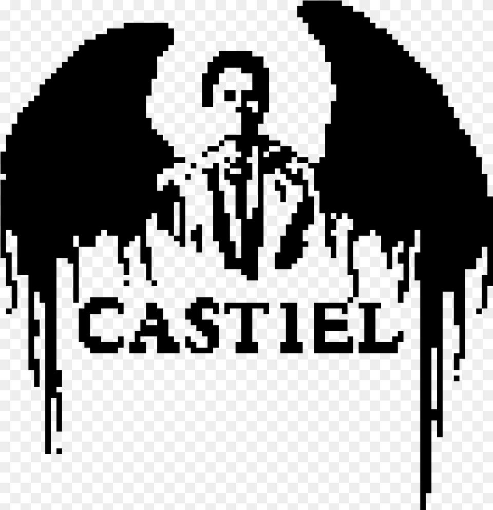 Castiel Cross Stitch Pattern Castiel, Gray Free Transparent Png