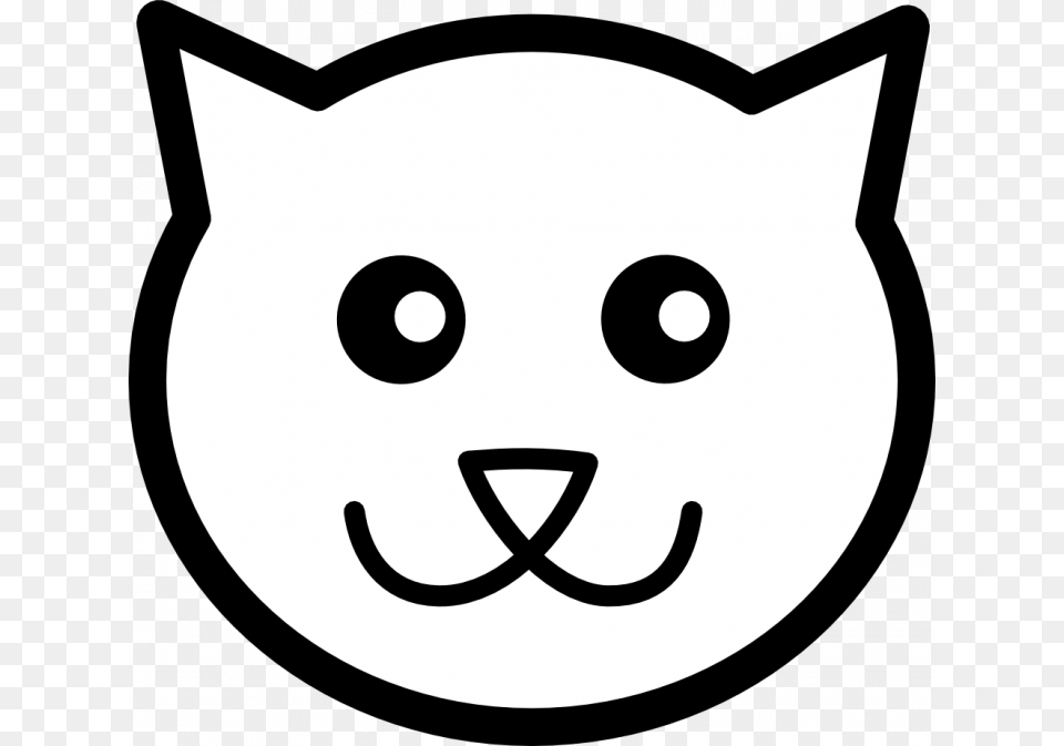 Transparent Cat Emoji Cat Face Clipart Black And White, Stencil Png