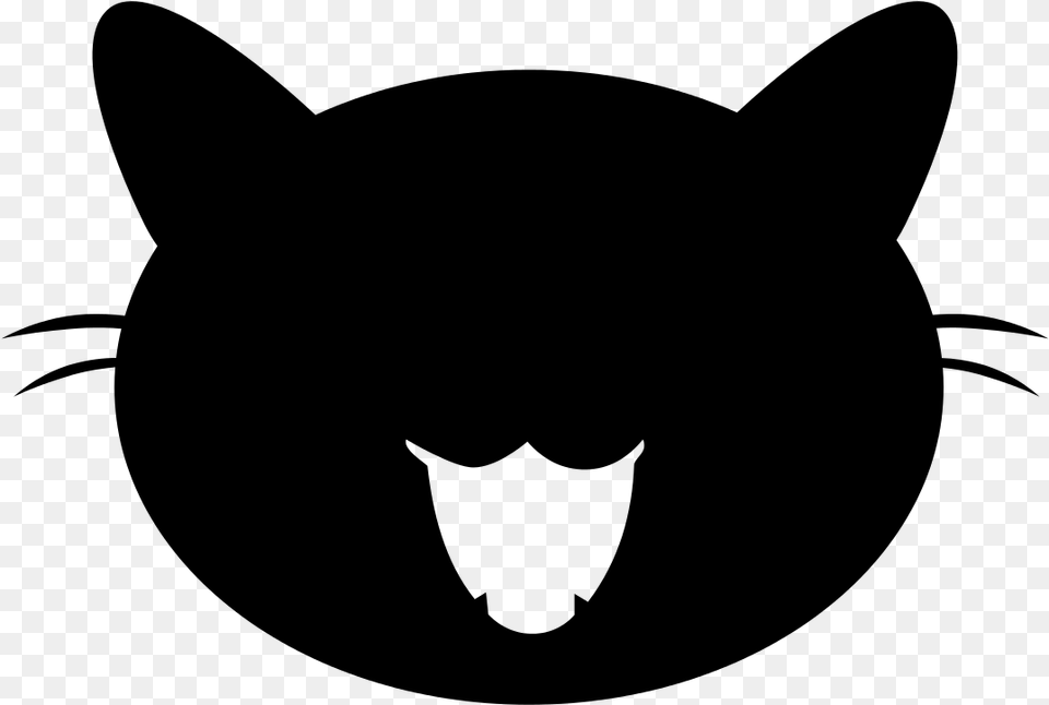 Transparent Cat Head Silhouette, Gray Png Image