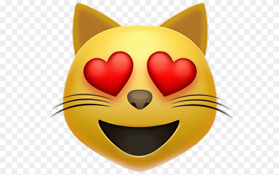 Transparent Cat Heart Eyes Emoji, Helmet, Animal, Mammal, Pet Free Png