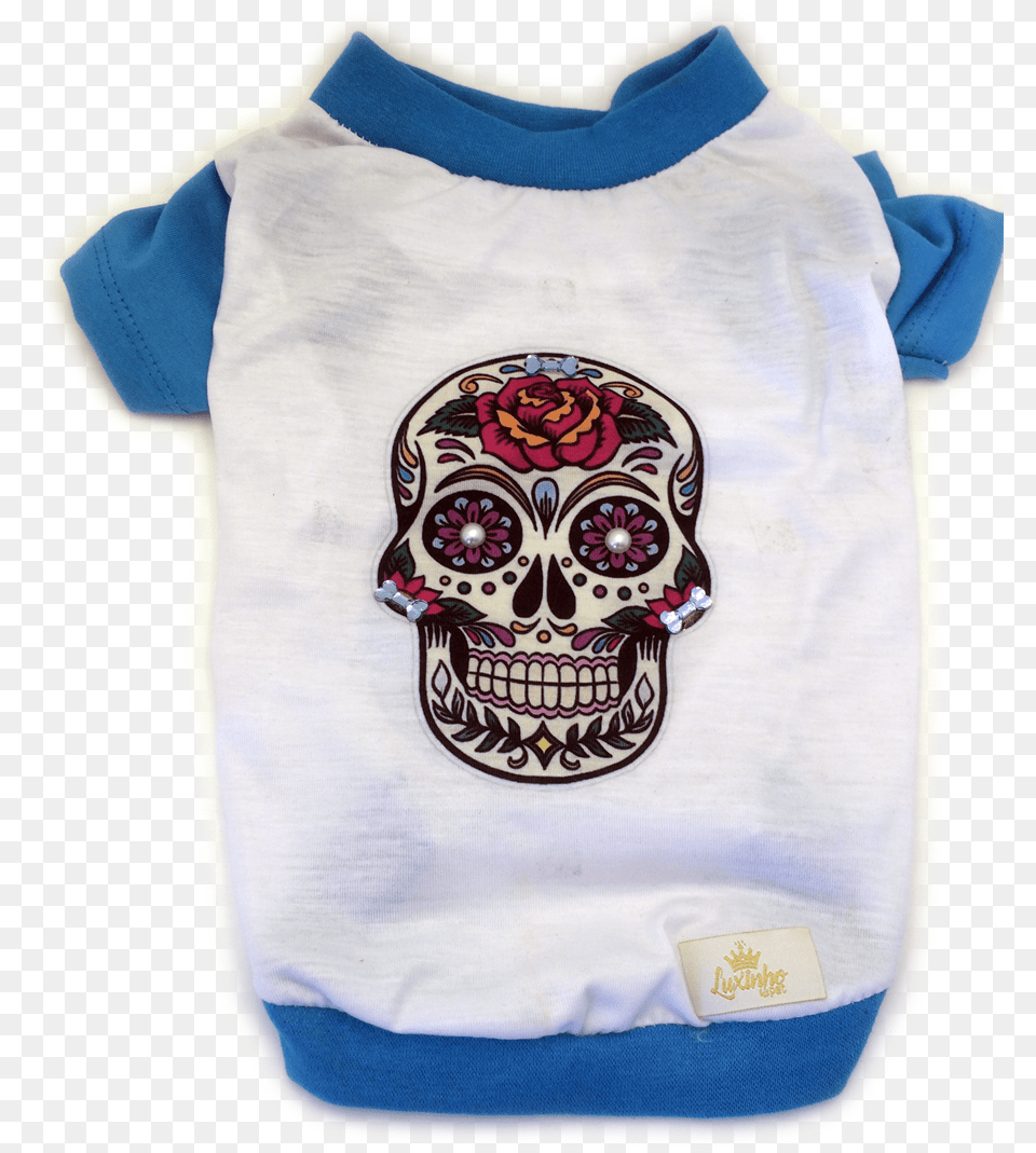 Transparent Caveira Mexicana Rose Dia De Los Muertos Skull, Clothing, T-shirt, Knitwear, Sweater Png Image