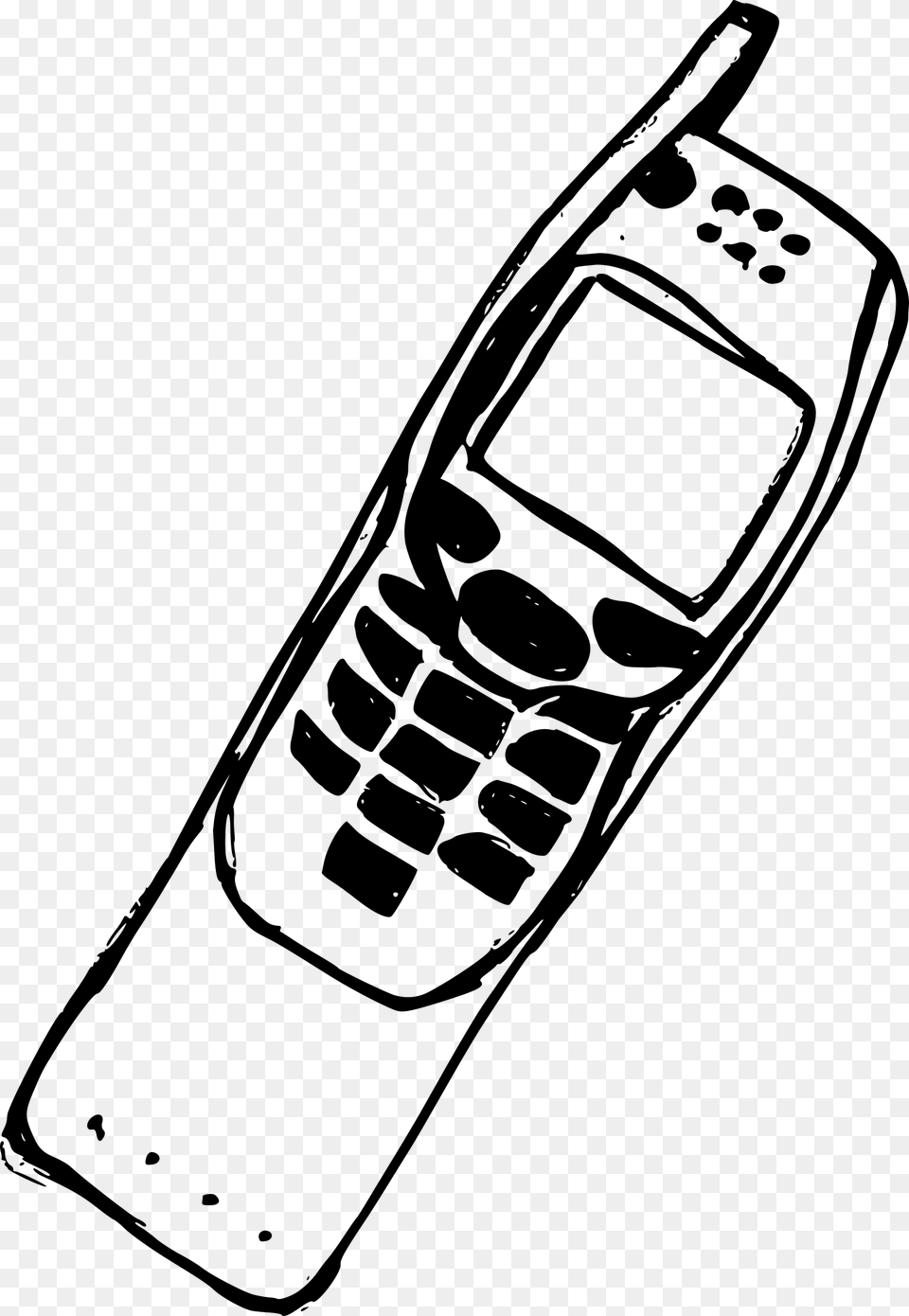 Transparent Cell Phone Clipart Old Cell Phone Drawing, Gray Png