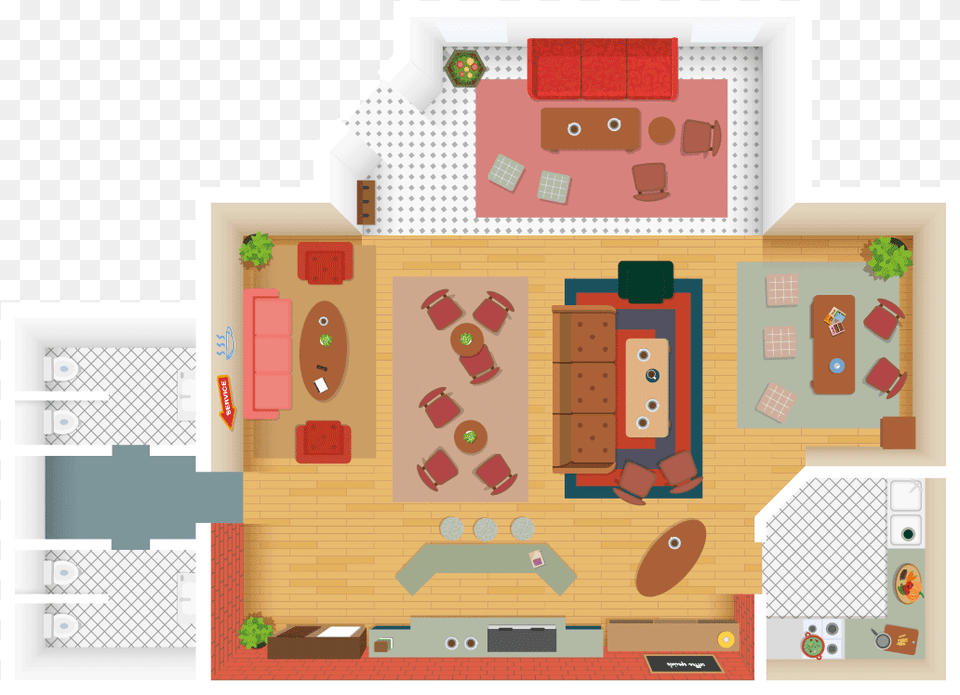 Transparent Central Perk Central Perk Floor Plan, Diagram, Floor Plan Free Png Download