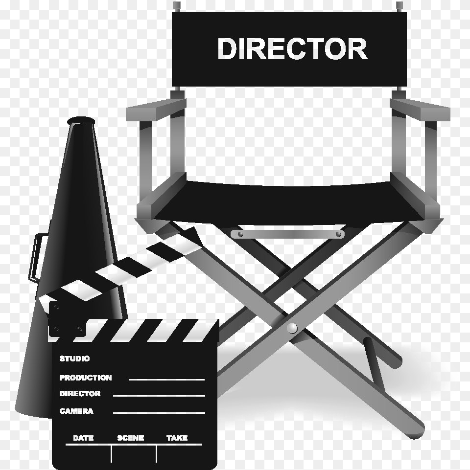 Transparent Chair Clip Art Director Chair Clipart, Fence, Furniture, Clapperboard Png