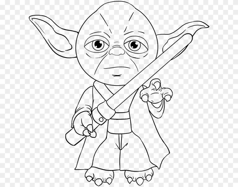 Transparent Chalk Drawing Clipart Draw Yoda Step By Step, Gray Png