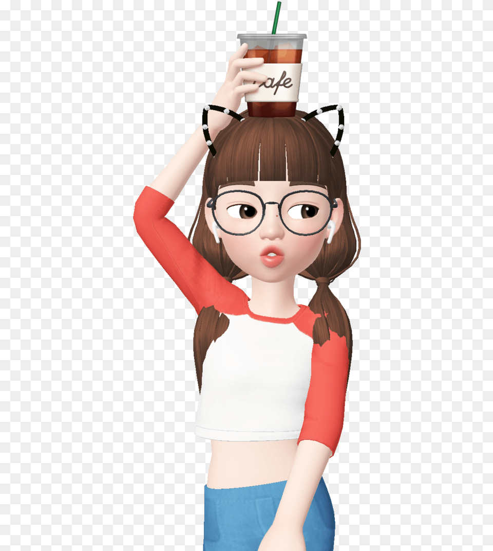 Transparent Chanmi Hd Zepeto Girl, Person, Cup, Disposable Cup, Earbuds Free Png Download