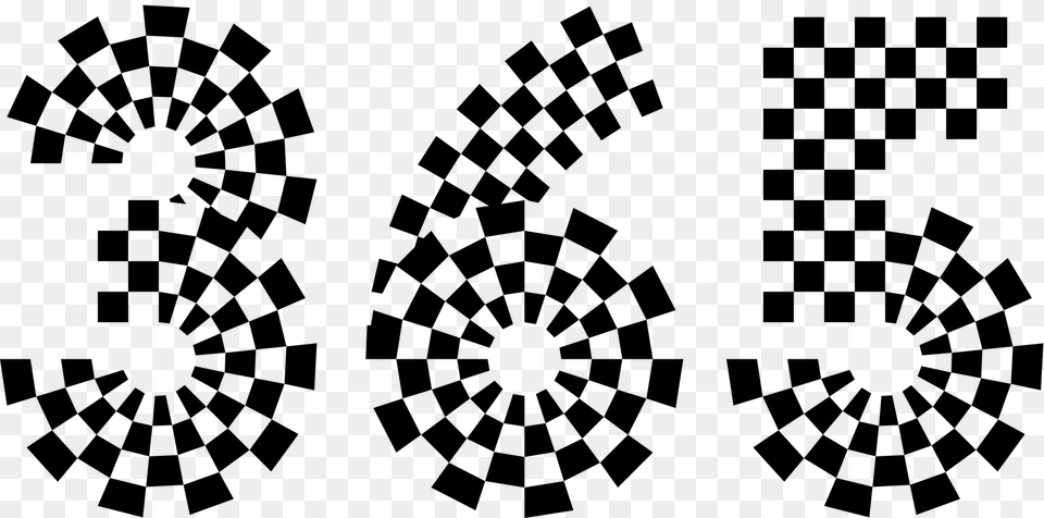 Transparent Checkered Number 3 Checker Pattern, Gray Free Png